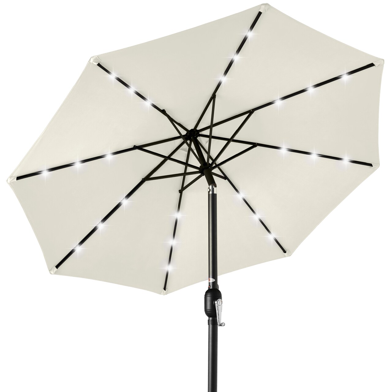 Best Choice Products 10ft Solar LED Lighted Patio Umbrella w/ Tilt Adjustment, UV-Resistant Fabric